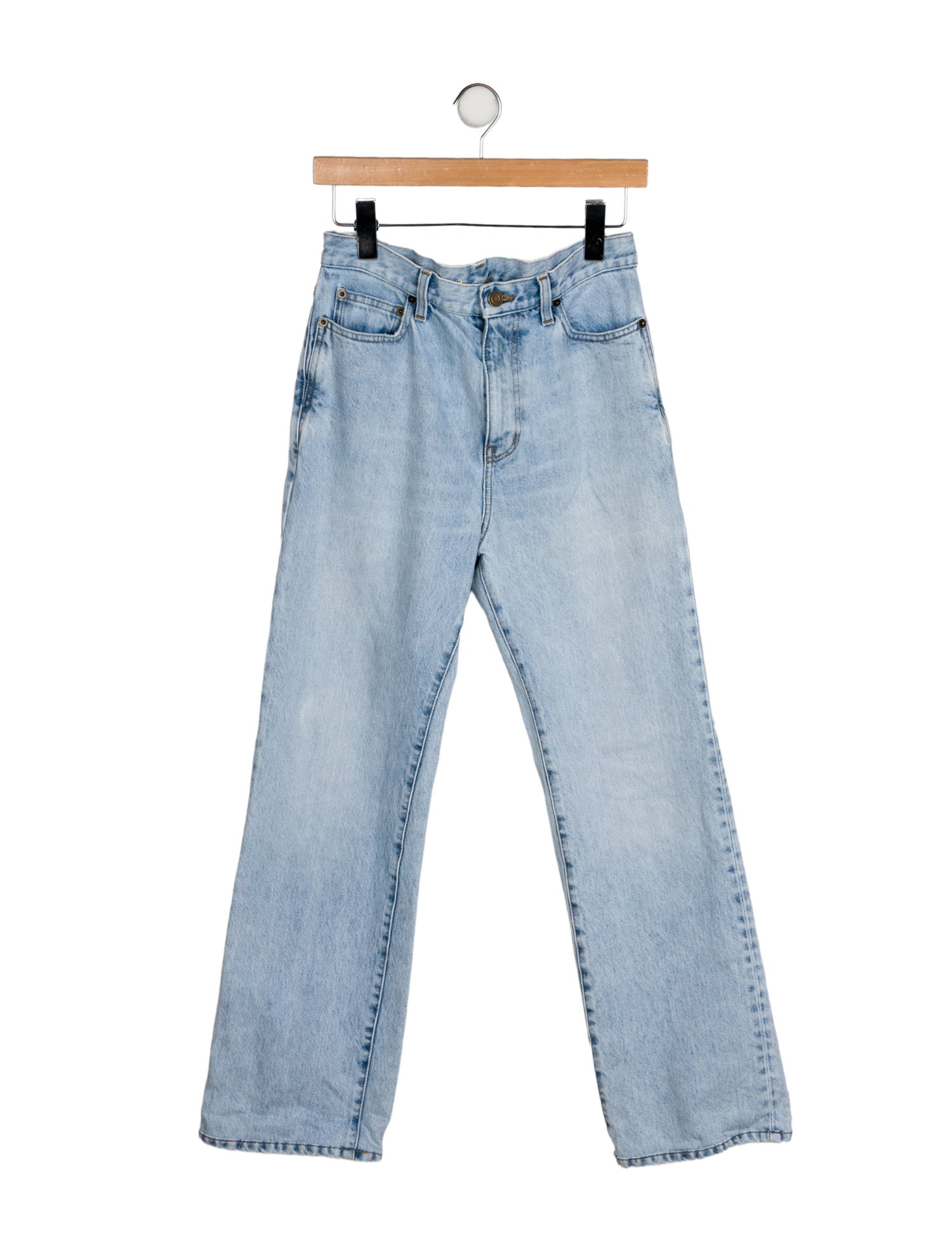 Saint Laurent High-Rise Straight Leg Jeans