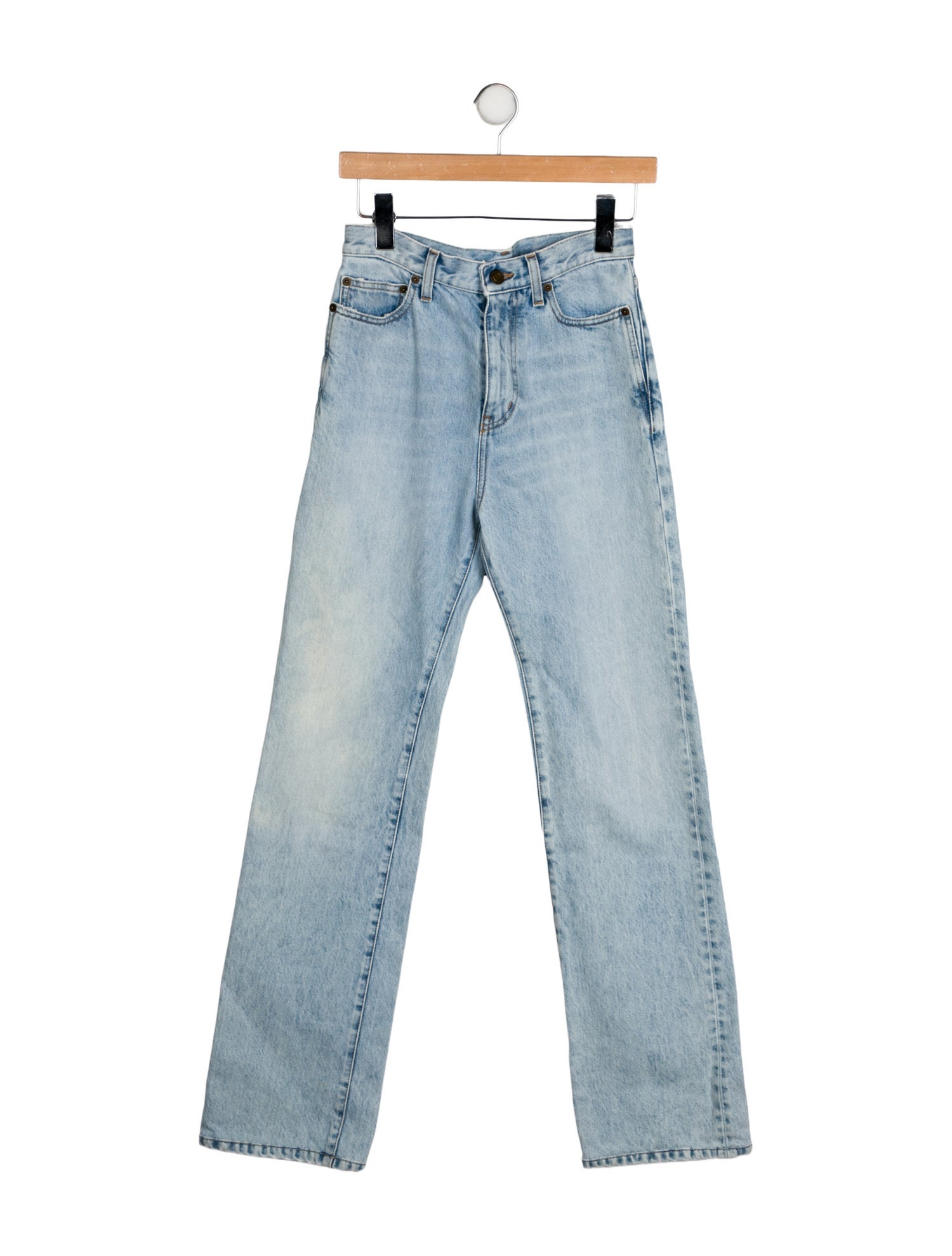 Saint Laurent High-Rise Straight Leg Jeans