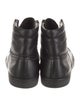 Saint Laurent Leather Fringe Trim Accent Lace-Up Boots