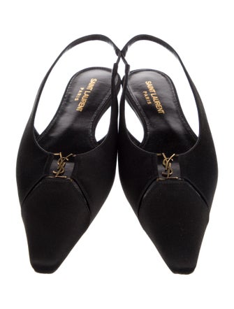 Saint Laurent Satin Slingback Flats