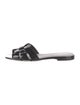 Saint Laurent Patent Leather Leather Trim Embellishment Slides