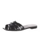 Saint Laurent Patent Leather Leather Trim Embellishment Slides