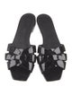 Saint Laurent Patent Leather Leather Trim Embellishment Slides