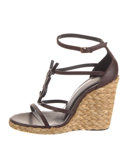 Saint Laurent Signature Logo Leather Espadrilles