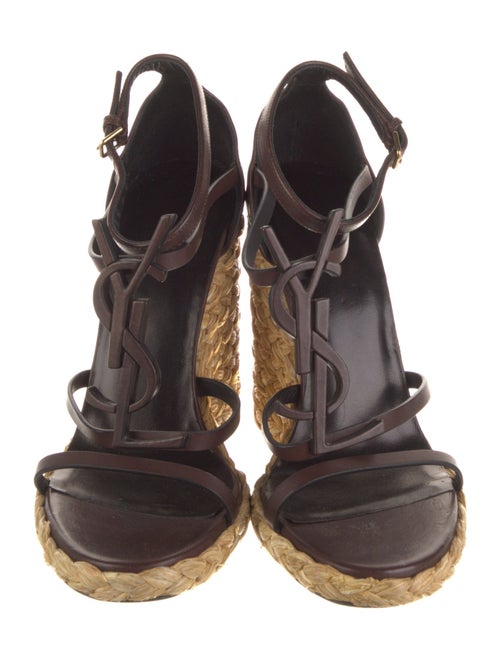 Saint Laurent Signature Logo Leather Espadrilles