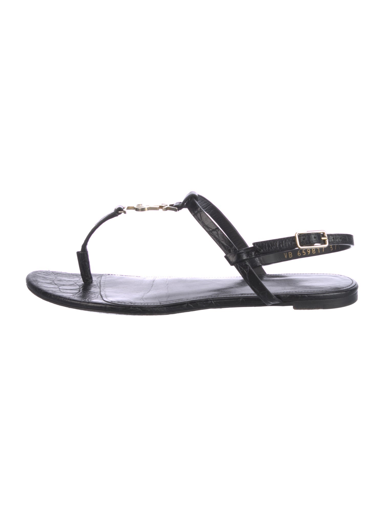 Saint Laurent Leather T-Strap Sandals