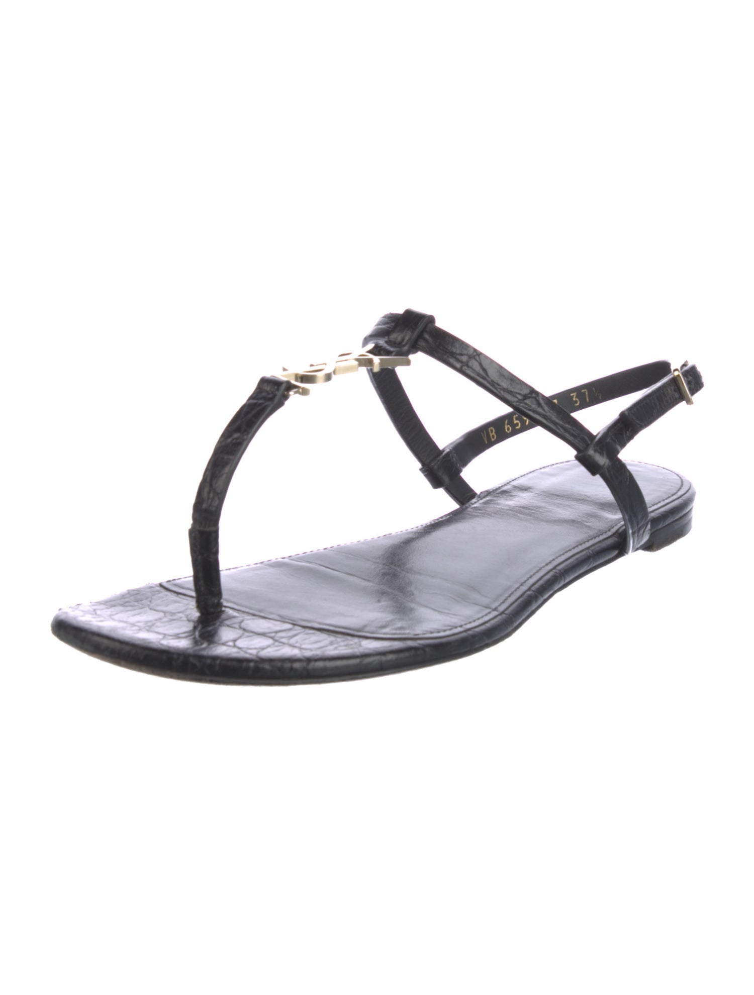 Saint Laurent Leather T-Strap Sandals