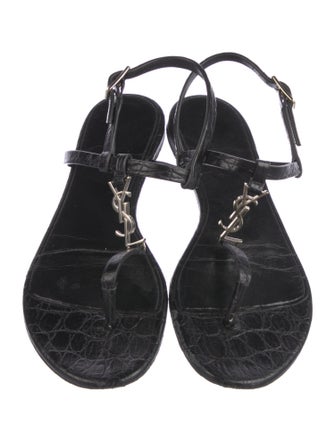 Saint Laurent Leather T-Strap Sandals