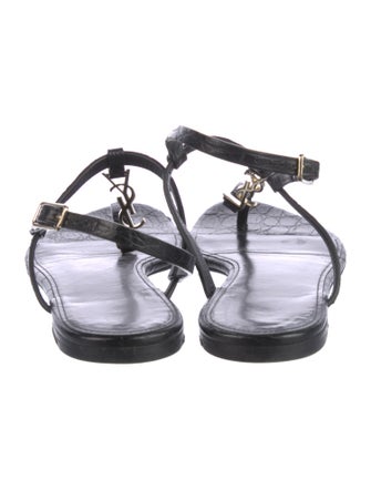 Saint Laurent Leather T-Strap Sandals