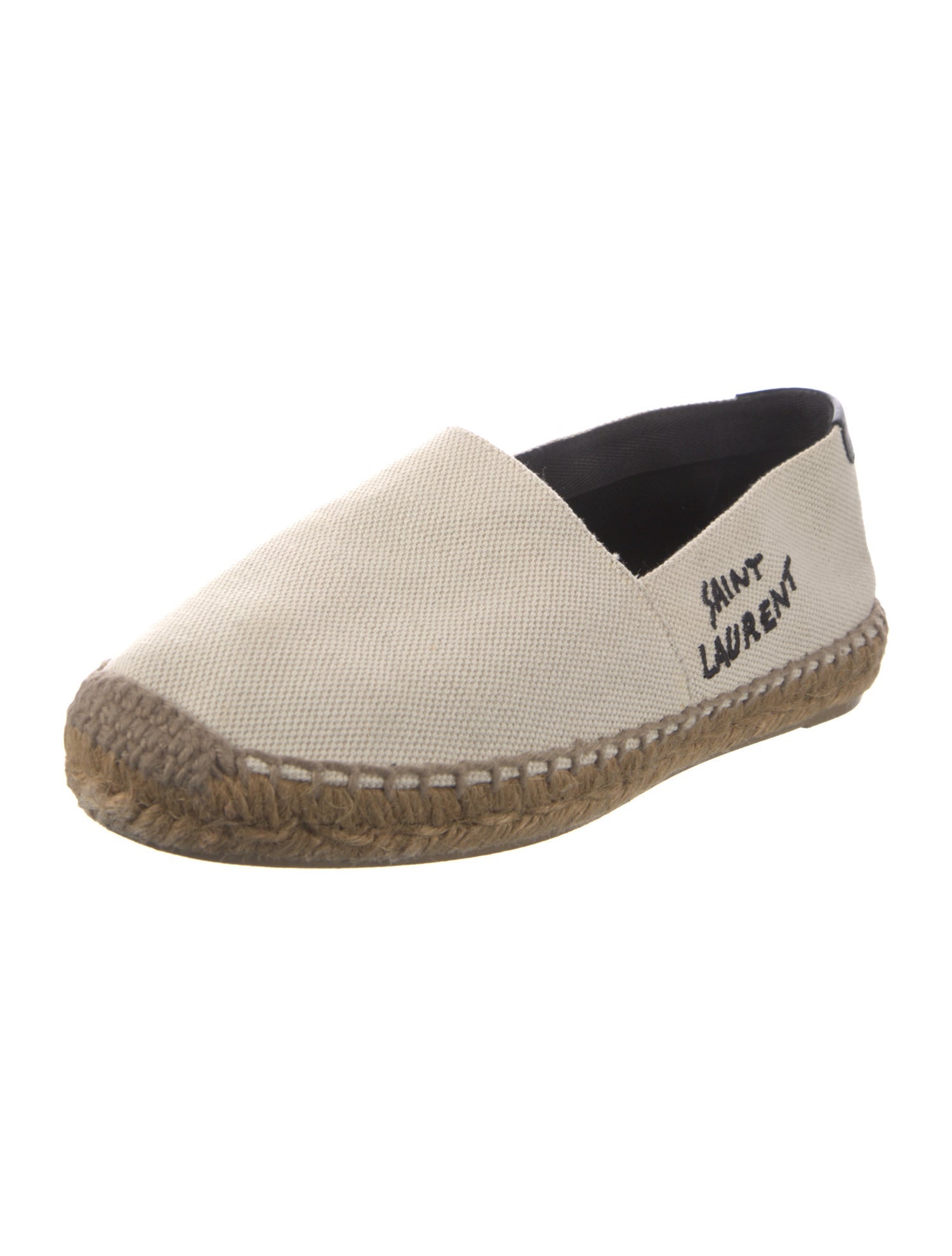 Saint Laurent Canvas Embroidered Accent Espadrilles