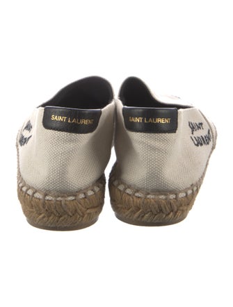 Saint Laurent Canvas Embroidered Accent Espadrilles