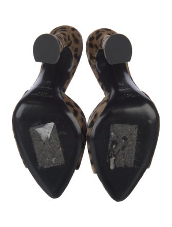 Saint Laurent Velvet Animal Print Slides