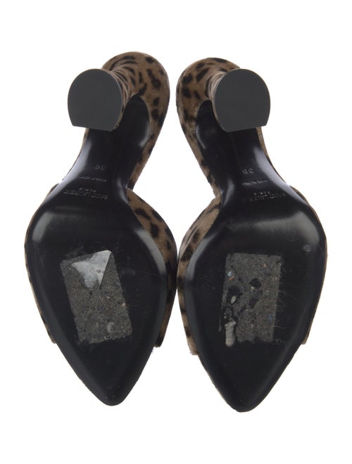 Saint Laurent Velvet Animal Print Slides