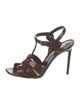 Saint Laurent Embossed Leather T-Strap Sandals