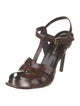 Saint Laurent Embossed Leather T-Strap Sandals