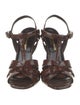 Saint Laurent Embossed Leather T-Strap Sandals