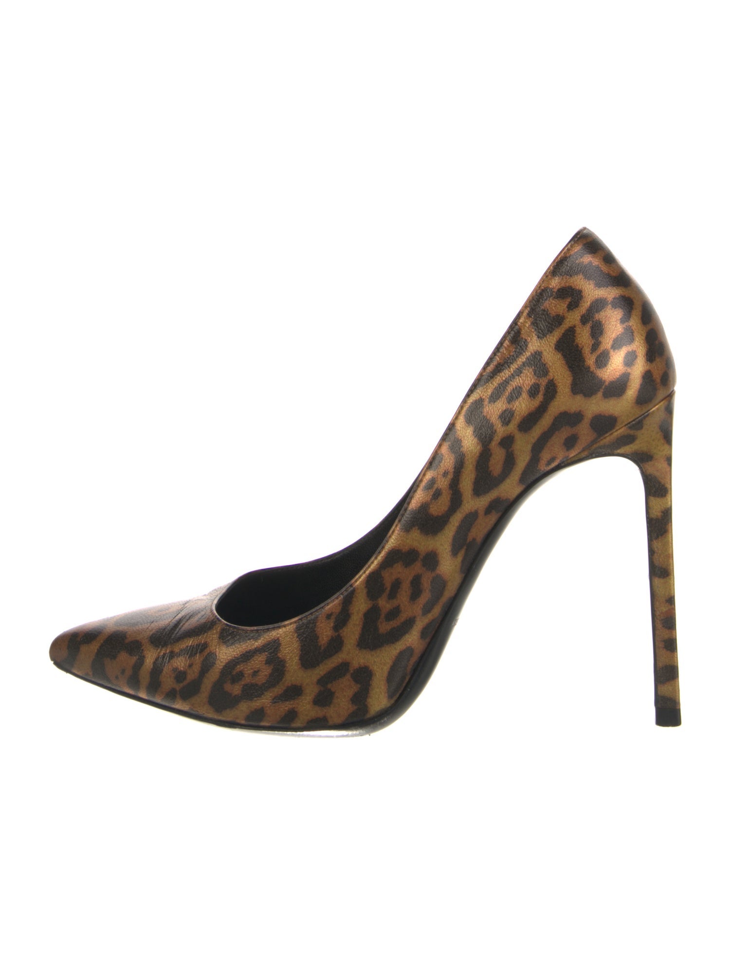 Saint Laurent Leather Animal Print Pumps