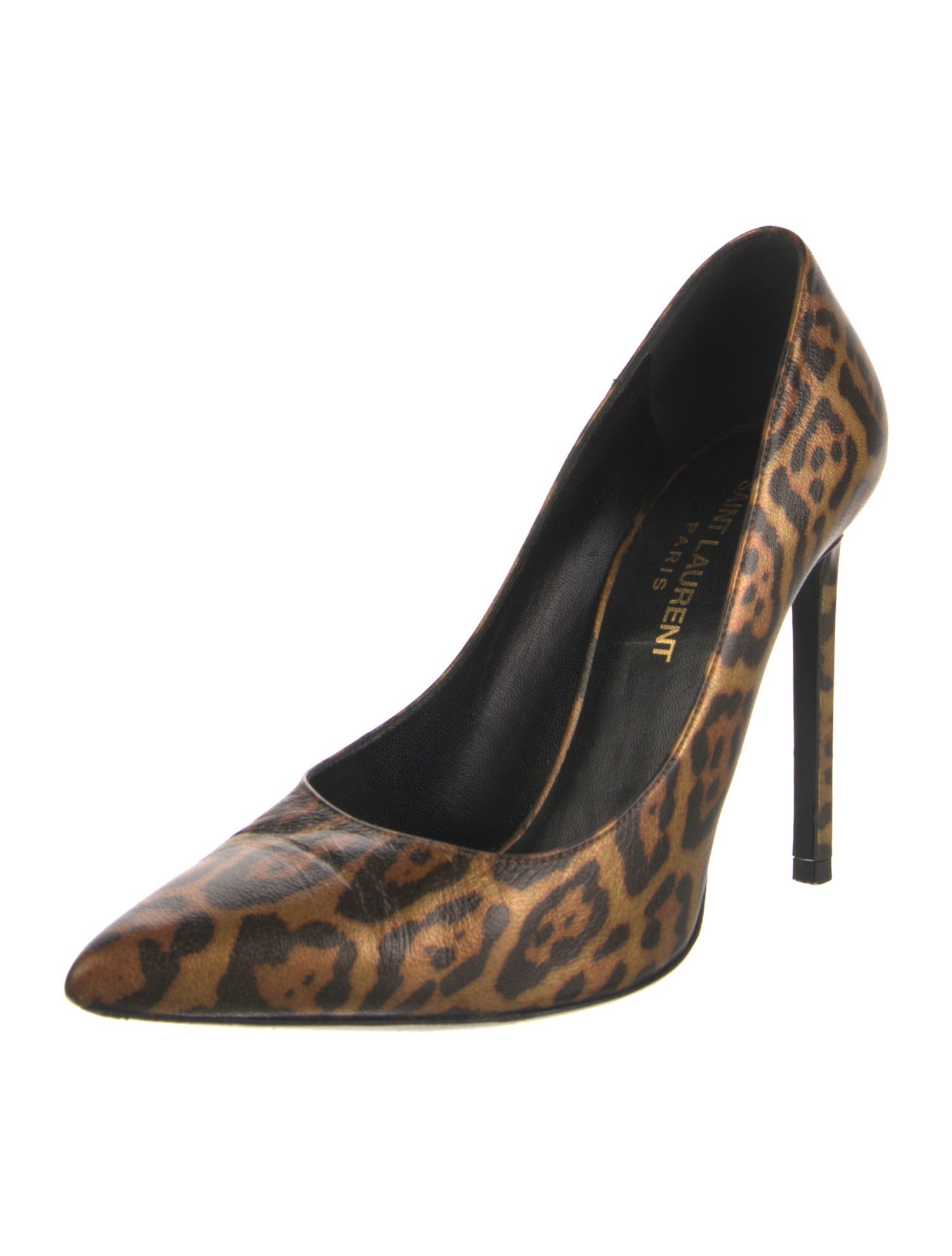 Saint Laurent Leather Animal Print Pumps