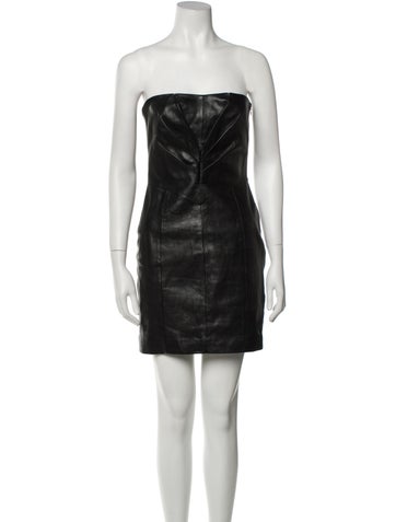 Saint Laurent Dresses Lamb Leather Mini Dress Us6, Fr38 | M