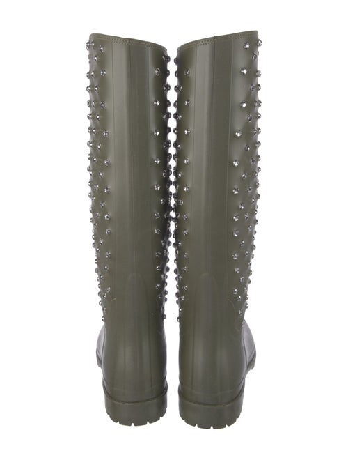 Saint Laurent Rubber Crystal Embellishments Rain Boots