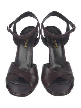 Saint Laurent Leather Studded Accents Sandals