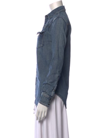 Saint Laurent Long Sleeve Button-Up Top