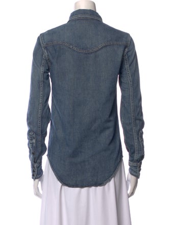 Saint Laurent Long Sleeve Button-Up Top