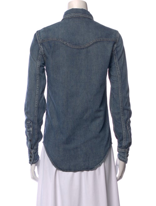 Saint Laurent Long Sleeve Button-Up Top