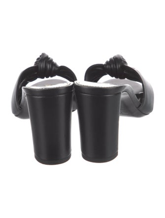 Saint Laurent Leather Ruffle Embellishment Slides