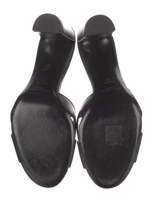 Saint Laurent Leather Ruffle Embellishment Slides