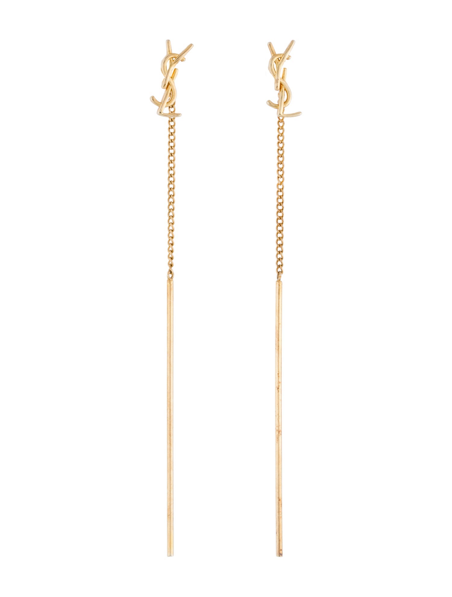 Saint Laurent Cassandre Threader Drop Earrings