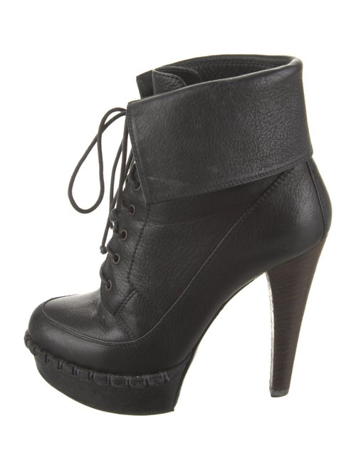 Yves Saint Laurent Rive Gauche Leather Lace-Up Boots