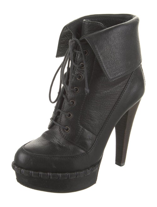 Yves Saint Laurent Rive Gauche Leather Lace-Up Boots