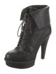 Yves Saint Laurent Rive Gauche Leather Lace-Up Boots
