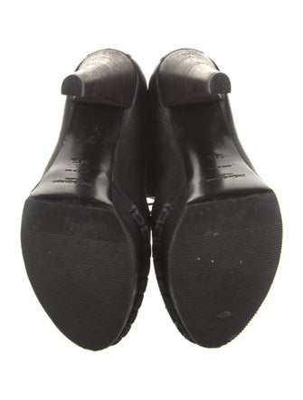 Yves Saint Laurent Rive Gauche Leather Lace-Up Boots