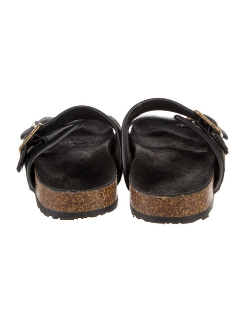 Saint Laurent Calf Hair Colorblock Pattern Slides