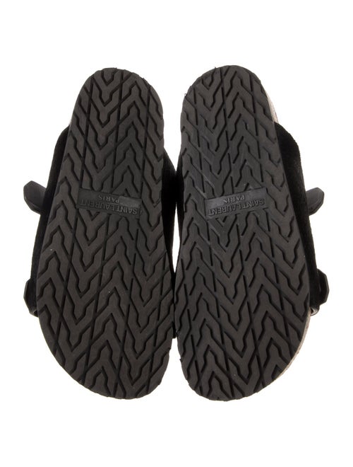 Saint Laurent Calf Hair Colorblock Pattern Slides