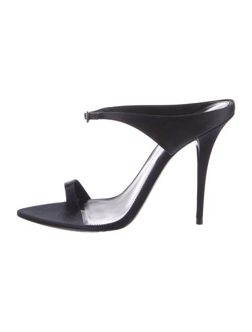 Saint Laurent Satin Crystal Embellishments Slides