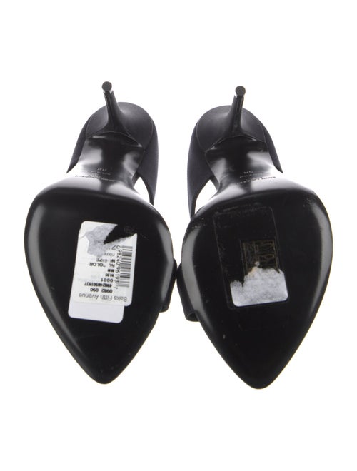 Saint Laurent Satin Crystal Embellishments Slides