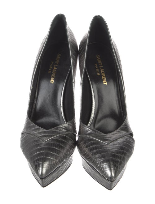 Saint Laurent Leather Cutout Accent Pumps