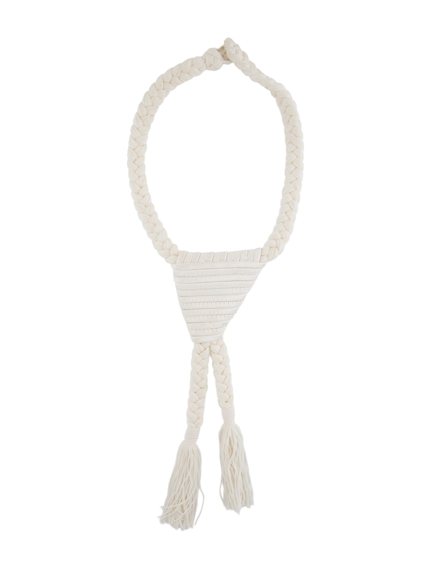Saint Laurent Vintage Cotton Braided Tassel Necklace
