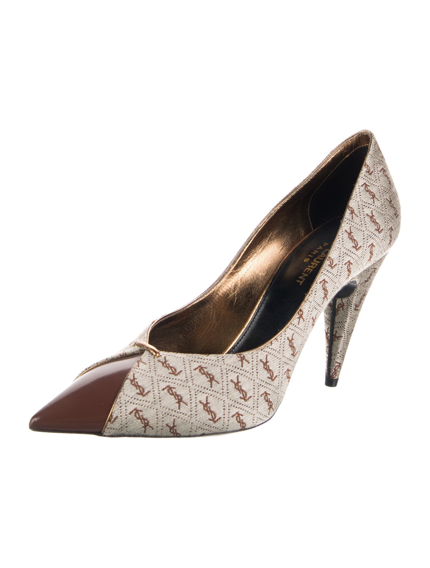 Saint Laurent Canvas Printed Pumps
