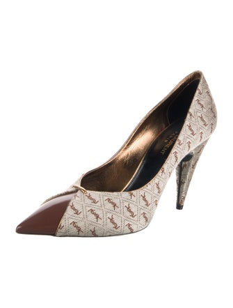 Saint Laurent Canvas Printed Pumps