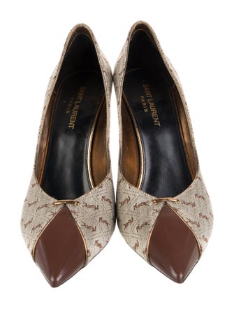 Saint Laurent Canvas Printed Pumps