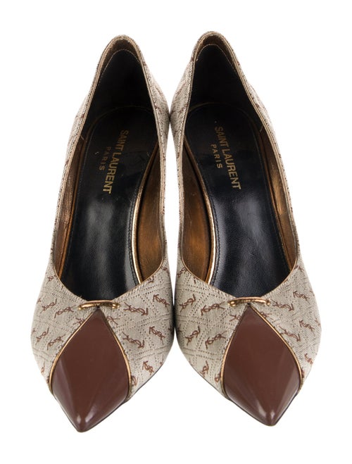 Saint Laurent Canvas Printed Pumps