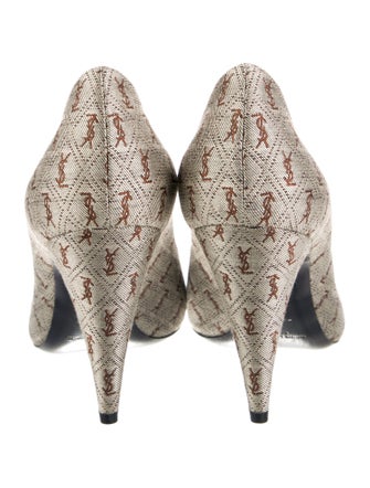Saint Laurent Canvas Printed Pumps