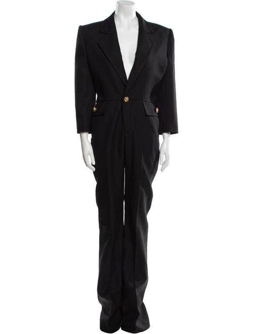 Saint Laurent Wool Plunge Neckline Jumpsuit