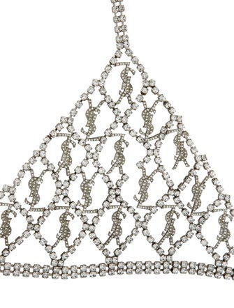Saint Laurent Crystal Bralette Printed Crop Top