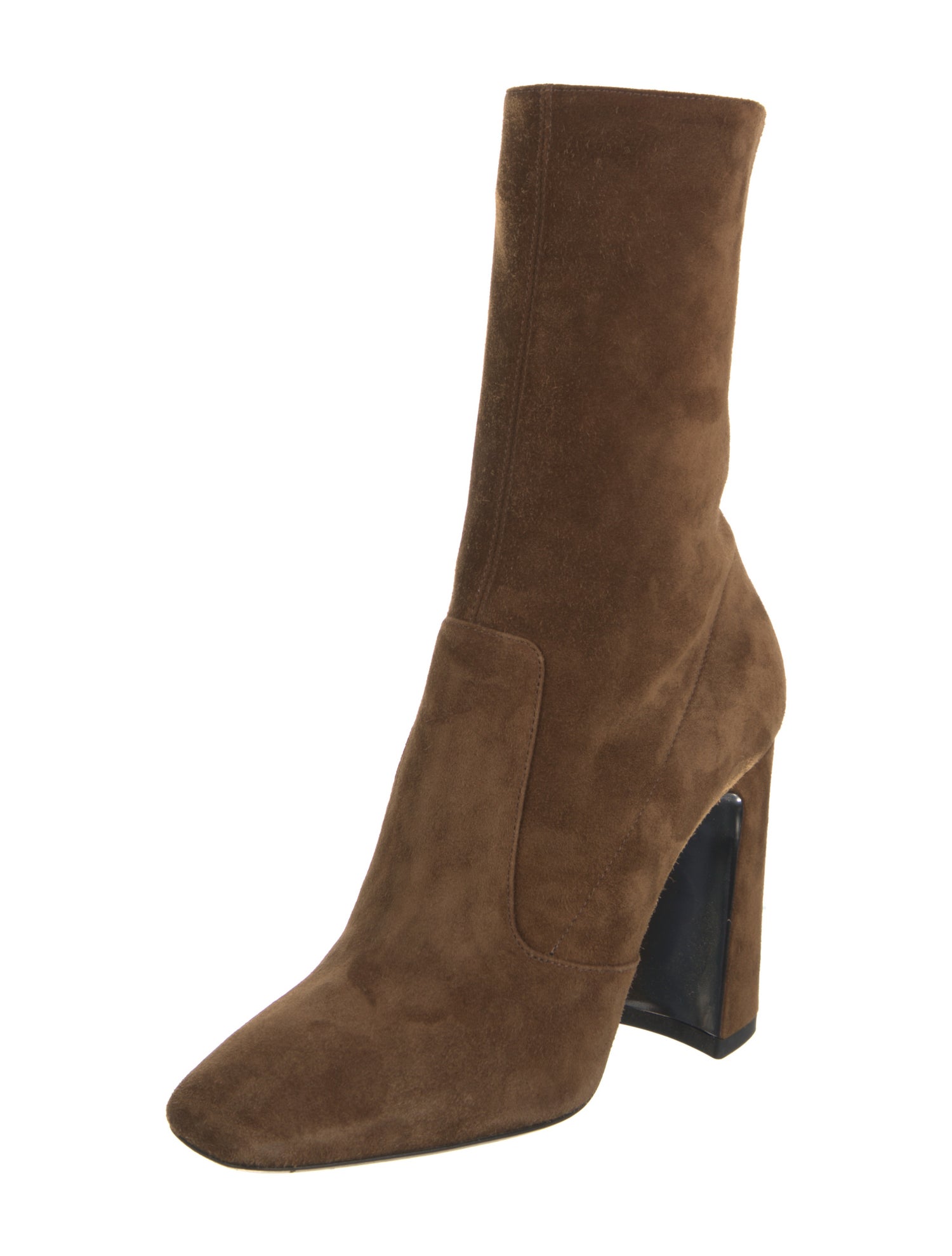 Saint Laurent Suede Leather Trim Embellishment Sock Boots