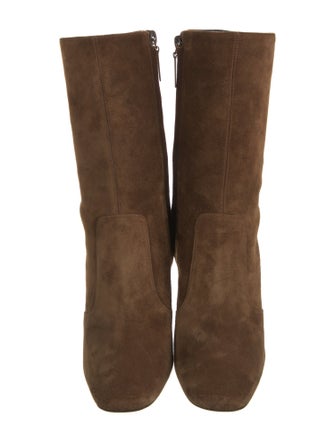 Saint Laurent Suede Leather Trim Embellishment Sock Boots